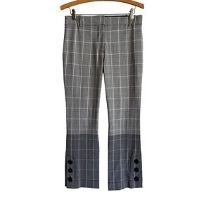 Derek Lam 10 Crosby plaid print straight leg cropped trouser pant | Sz 2